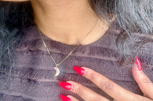 Pearl Crescent Moon Necklace